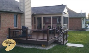 Clarkston MI Porch Builder Trex Transcends custom railing and Trex Decking