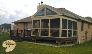 Oakland Twp MI Porch Builder Trex Transcends glass windowed porch