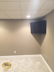 Brandon Twp MI Finished Basements Floating Television and Accent Lighting