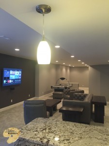 Independence Twp MI Finished Basements Custom Entertainment Center