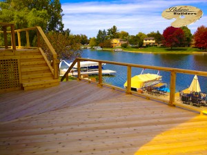 Commerce MI Deck Builder Cedar Wood Deck Glass Rail