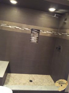 Clarkston MI Finished Basements Custom Tile Shower