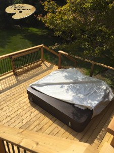 Rochester MI Deck Builder Cedar Wood Deck Hot Tub