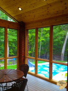 Rochester MI Porch Builder Trex Transcends glass windows